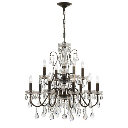 Crystorama Butler 12 Light Clear Crystal English Bronze Chandelier 3029-EB-CL-MWP